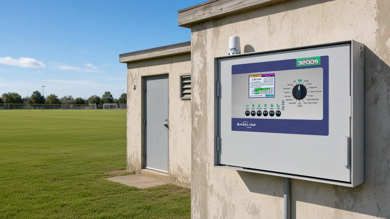 Baseline BaseStation 3200S controller on a field building