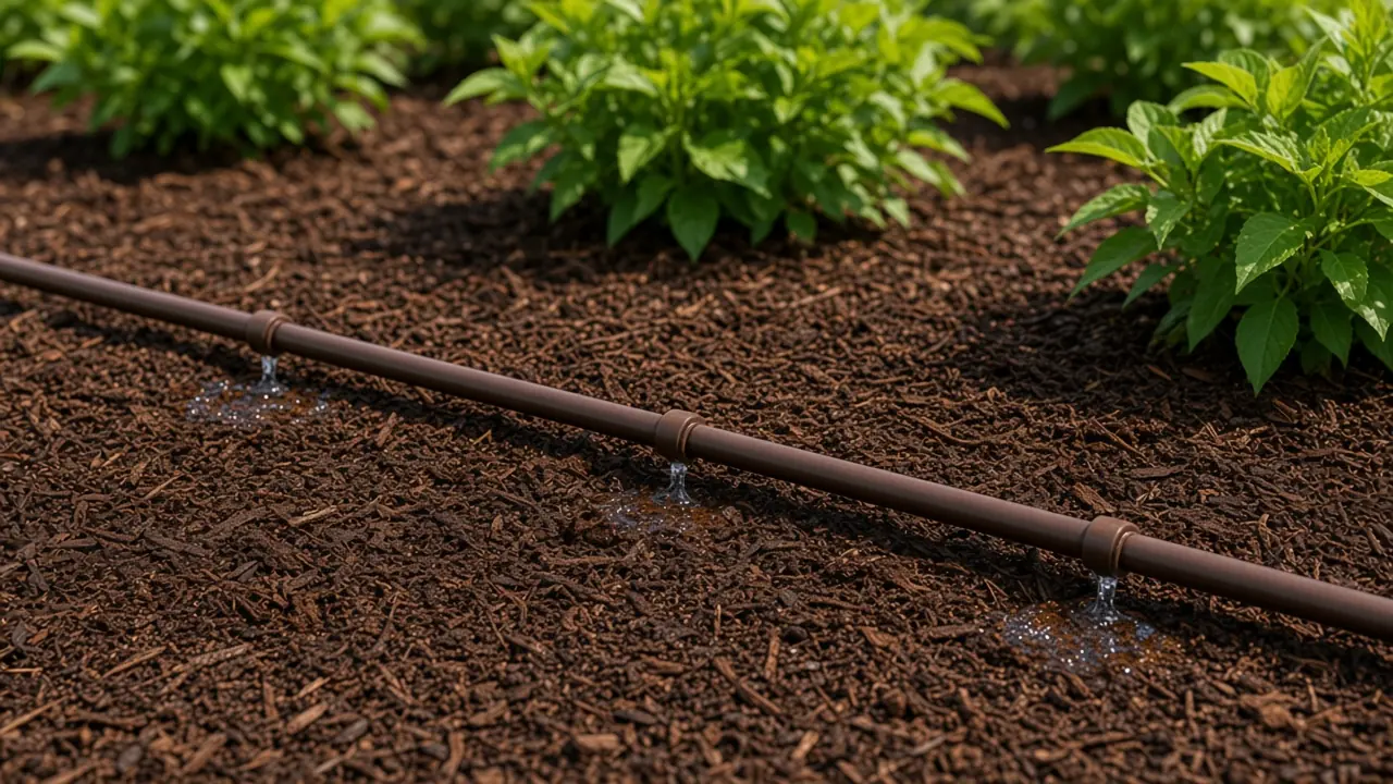 Spray-to-Drip Conversion — Convert a Sprinkler Zone to Drip Irrigation 1 Netafim dripline laid on a mulched bed