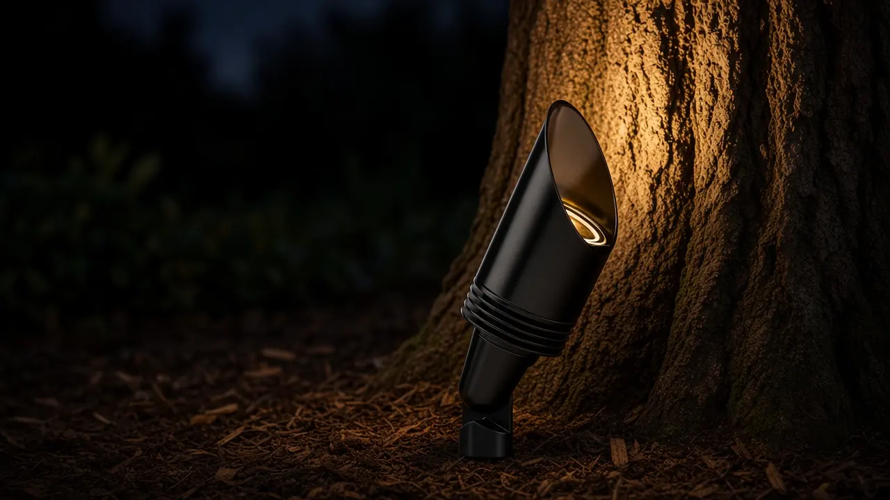 FX Luminaire NP up light aimed at a tree