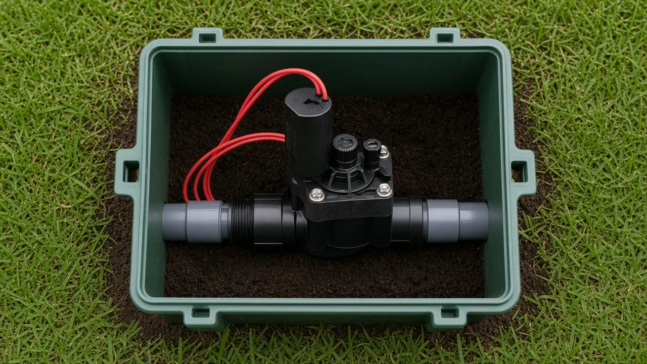 Hunter PGV valve in an open valve box